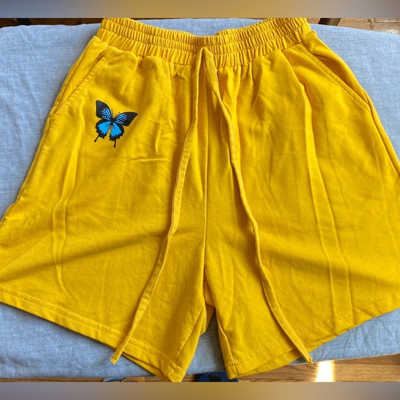 Yellow Shorts w/ butterfly - Picture 2 of 3